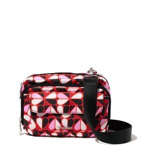 Modern Double Zip Crossbody - Geo Hearts